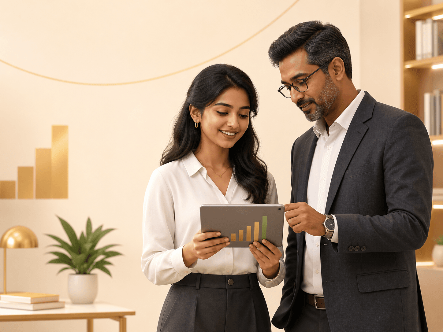 A finance mentor guiding a learner through practical data